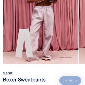 Parker Wide-Leg Boxer Sweatpants in Light Purple